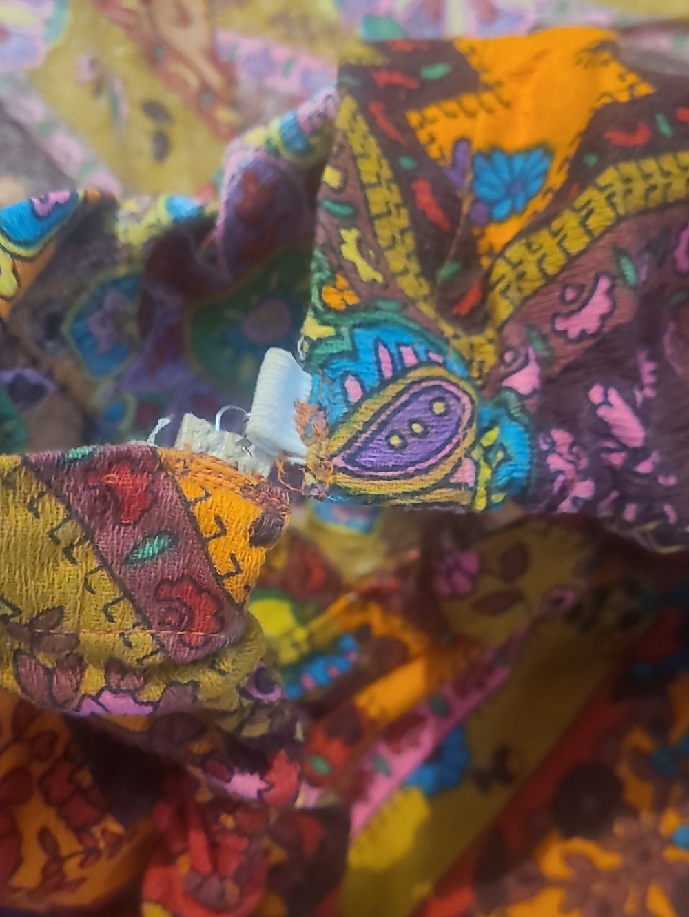 RARE VINTAGE 70s PSYCHEDELIC FLORAL PALAZZO PANT SKIRT WRAP PANTS - Picture 9 of 12
